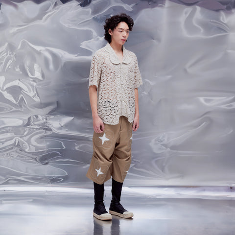 Arc Bloom Collar Shirt: Soft Beige