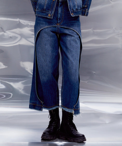 Mirrored Denim Trousers: Stonewash Blue